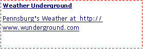 Text Box: Weather UndergroundPennsburg�s Weather at  http://www.wunderground.com